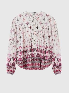 NEW Isabel Marant Etoile Pink Shimmer Print Blouse - FR 40